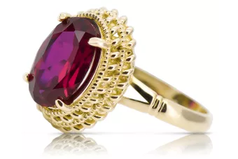 Aur galben 14K Rubin Inel Stil Vintage vrc068y